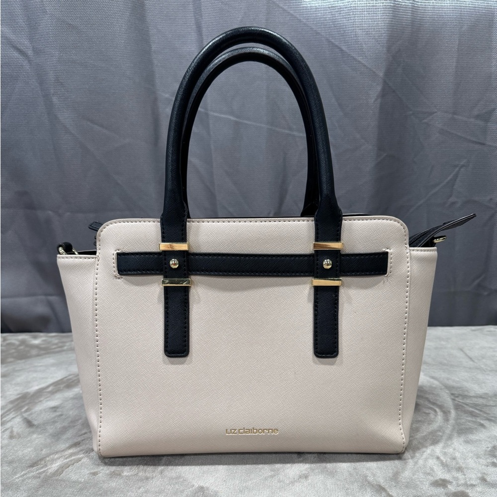 Liz Claiborne Black and Cream Satchel